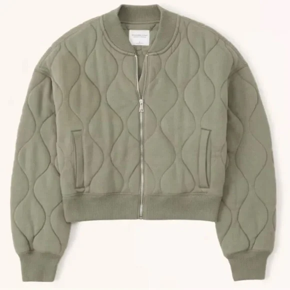 Abercrombie & Fitch Olive Bomber Jacket - Picture 4 of 9